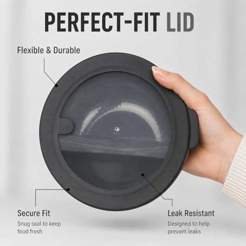 Dora Plastic Mixing Bowls with Lids, 8-Piece Airtight Leak-Proof Nesting BPA-Free Prep Bowl Set for Kitchen & Food Storage, Large 4200ml Capacity, Microwave & Dishwasher Safe(Black) - color: Black