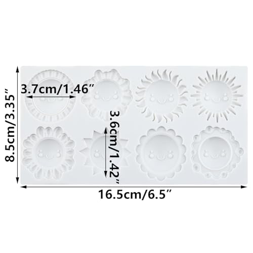 Sun Fondant Molds Smiling Sun Face Silicone Chocolate Mold - color: Style F