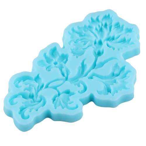 Baroque Flower Fondant Molds Flower Scroll Lace Silicone Mold - color: Style M