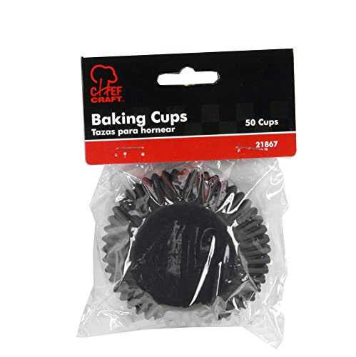 Chef Craft Classic Cupcake Liners, 50 count, Black - color: Black, size: 50 count