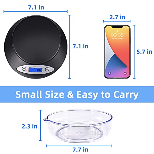 THINKSCALE 11lb Kitchen Scale with Bowl, 1g/0.1oz Backlit LCD for Baking