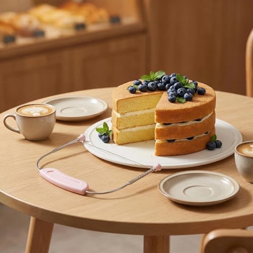 Stainless Steel Adjustable Cake Leveler, Double Wire Cake Cutter Slicer with 9 Positions, Stable Base for Even Cutting, Ideal for Layer Cakes, Baking and Decorating Tool