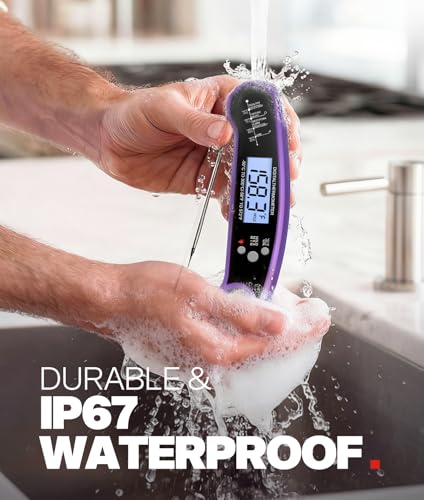 Meat Thermometer Digital, Instant Read, Food, Cooking, Grilling - color: Purple