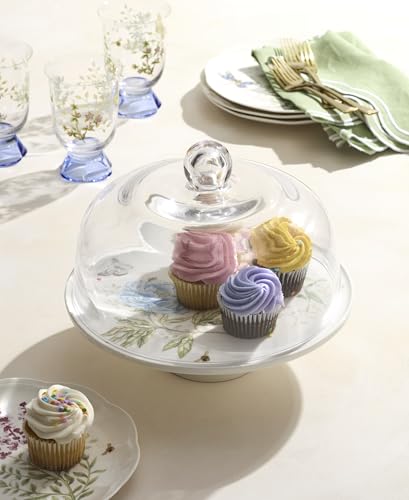 Lenox Butterfly Meadow 25th Anniversary Porcelain Cake Stand - style: Cake Platter