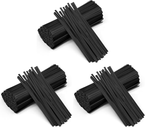 400 Pcs Twist Ties for Bags 5" Cable Ties Bag Twist Ties for Cord Twist Bread Ties Reusable Black Plastic Coated Ties Heavy Duty Bread Ties Twist Wire Ties for Household and Office Use (Pack of 3) - size: 400 PCS (Pack of 3)