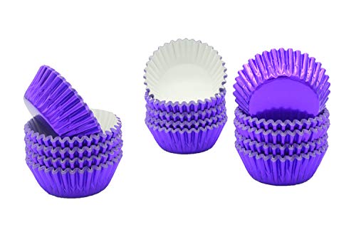 Mini Purple Foil Cupcake Liners Muffin Baking Cups for Party and More, 300-Count - color: Purple