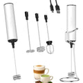 Rechargeable Milk Frother with Stand, Electric Whisks Foam Maker, POWERFUL USB C 2 Speed Handheld Drink Mixer for Coffee, Latte, Cappuccino, Matcha Drinks,White - color: Soft White