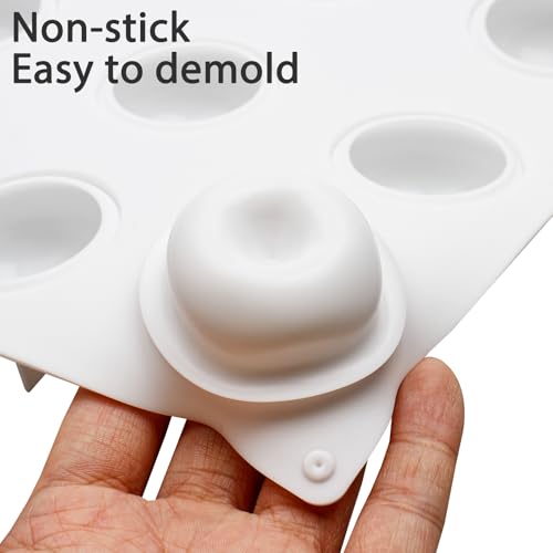 3D Silicone Peach Shaped Mousse Molds for Chocolate, Candy, Jello - color: White-Dome(R0245)