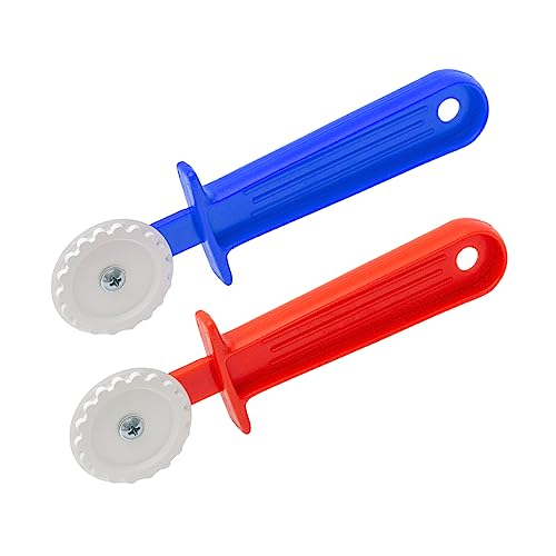 Ravioli Cutter - Pasta Cutter Wheel - Fluted Plastic Dough Wheel - Create Cut Pasta and Fluted Edges for Baking with Ease Using Handle Pastry Crimper and Roller Wheel, 2 Pcs, OFXDD