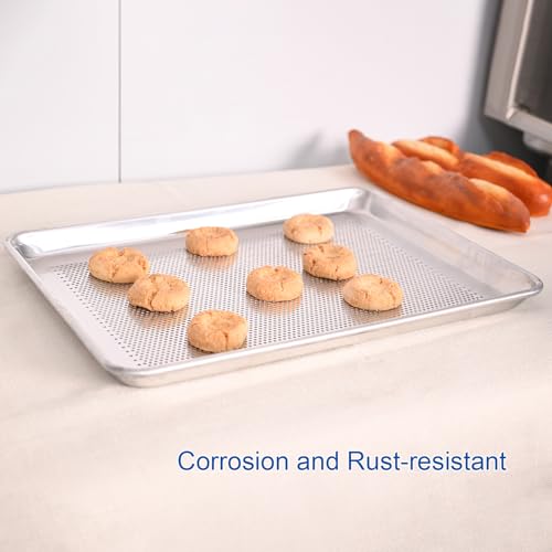 HARDURA Aluminum Perforated Baking Sheet Pan 18"L X 13"W X 1"H, 6Packs - size: 18" x 13", style: 6PACK Perforated