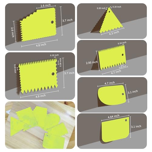 Cake Scraper, 6 Pcs Cake Smoother Scraper, Dough Scraper Green - color: Green