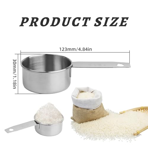 8-Piece Stainless Steel Measuring Cups Set - size: 1/4 Cup
