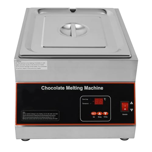 1 Tank Commercial Chocolate Melting Machine 500W 26.46lbs Stainless Steel Electric Chocolate Tempering Machine Chocolate Melter Pot w/ 32-203°F Temp Control, Digital Display for Butter Cream - size: 1 Tank, 500W, Digital Display