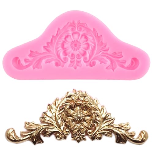 Baroque Style Curlicues Scroll Lace Fondant Silicone Mold - color: Style A