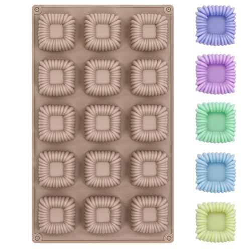 Cube Cake Silicone Mold | 1.6" x 1.6" x 0.8" 3D Square Mini Mousse Cake Baking Mold, French Dessert Molds for Chocolate, Jello, Brownie Bites, Ice Cream Cube, 15-Cavity - color: Mousse Baking Mold