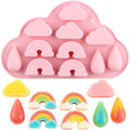 11 Cavity Rainbow Cloud Raindrop Silicone Candy Molds - color: Style D