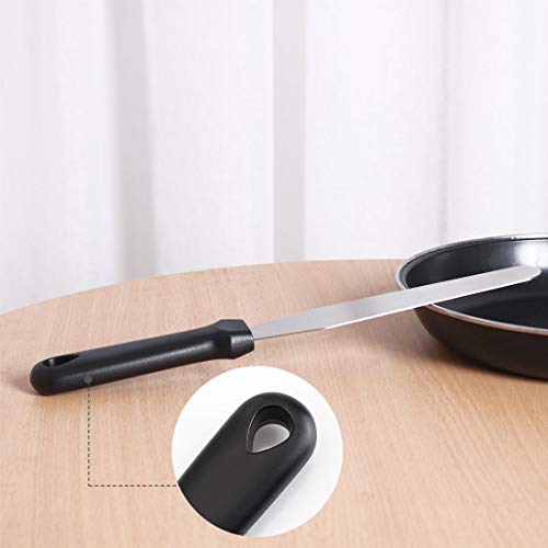uxcell Cake Icing Spatula 12 Inch Plastic Handle Offset Cream Frosting Spatula Durable Stainless Steel Cake Baking Decorating Spatulas Black - size: Length: 12inch