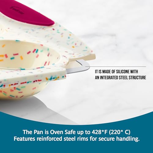 Trudeau Structure White Confetti Reinforced Silicone 12 Cup Dome Cake Pan/Mold (05118652) - size: Dome Cake Pan - 12 Cup