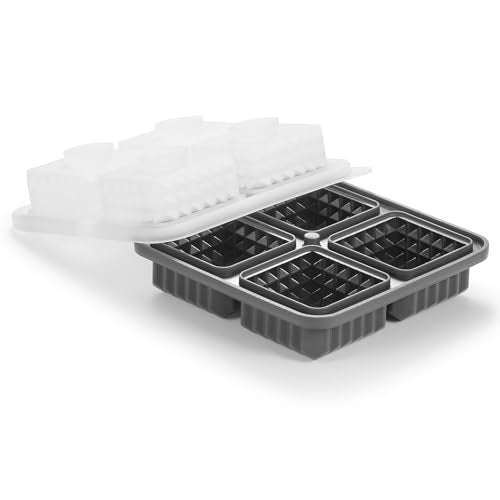 Nax Caki 3D Square Ice Cube Tray, Large Square Silicone Fun Shapes Whiskey Ice Mold with Funnel for Cocktails, Bourbon,Brandy, Whiskey Gifts for Men Black - style: Square Crystal