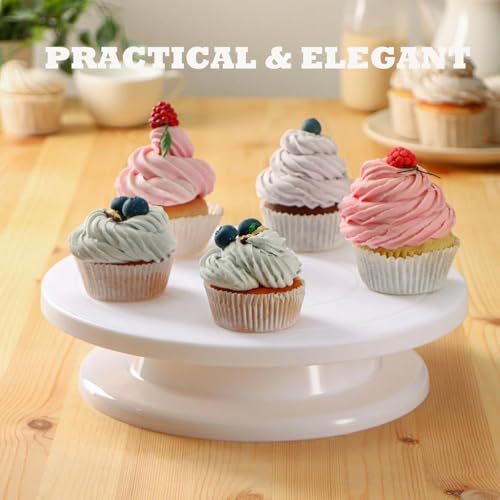 124 PCS Cake Decorating Kit with Cake Stand Turntable, Piping Bags and Tips Set, 100+1 Piping Bags, 12 Icing Piping Tips, 3 Scrapers, 2 Spatulas, Manual Egg Whisk, Baking Supplies for Cake Lovers - size: 11inch-124pcs