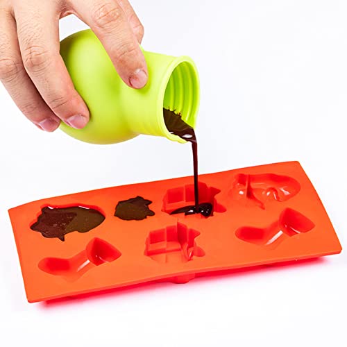 3 Pcs Silicone Chocolate Melting Pot,Baking Pouring Tool,Green - color: 3 Green