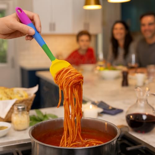 Cooking With Pride Non-Stick Spoon Spatula, Heat-Safe Silicone With Iron Core, 10.5-Inch, Set of 2 - size: Spatula - 10.5-Inch - Set of 2