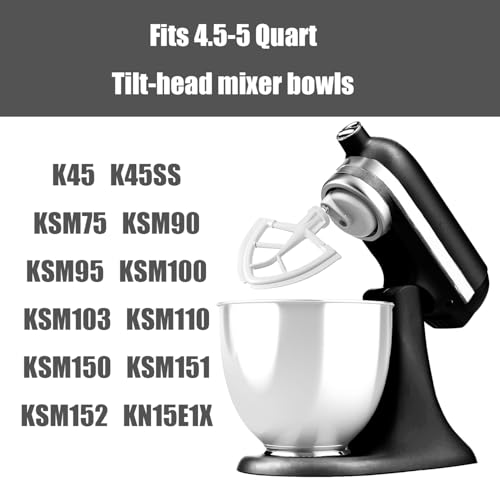 Flex Edge Beater Compatible With KitchenAid 4.5/5 Qt Tilt-Head Mixers,White - color: All White
