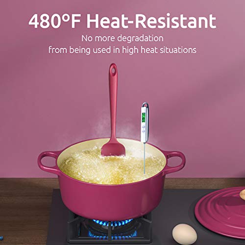 U-Taste Silicone Spatula Set with 480 Degrees Fahrenheit Heat Resistant (Red)