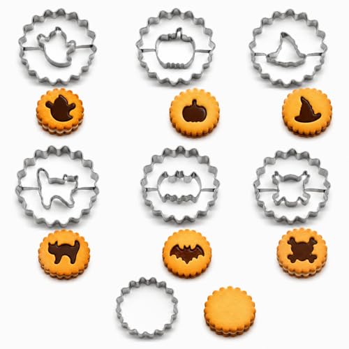 7PCS Mini Halloween Linzer Cookie Cutters Set