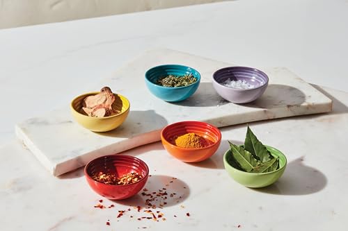 Le Creuset Stoneware Vancouver Pinch Bowls, Set of 6, White - color: White