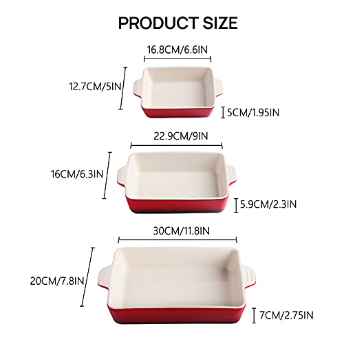 Sweejar Ceramic Bakeware Set, Rectangular Baking Dish for Oven Lasagna Pans for Cooking, Kitchen, Cake Dinner, Banquet and Daily Use, 11.8 x 7.8 x 2.76 Inches of Casserole Dishes (Gradient Blue) - color: Gradient Blue
