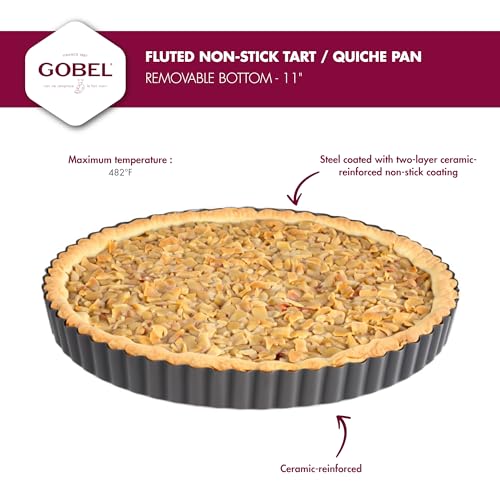 Gobel - Fluted Tart & Quiche Pan, Non-Stick, Removable Base, 11 in - size: 11"