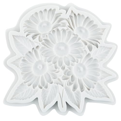 Sunflower Silicone Mold Daisy Flower Fondant Molds Set of 3 - color: Style F