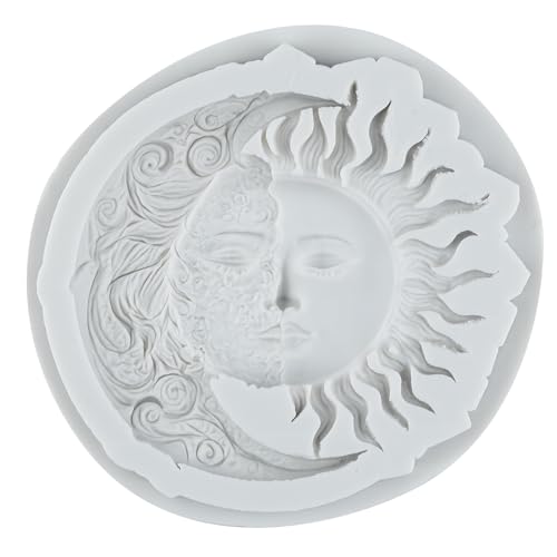 Sun Moon Face Silicone Mold Sun Moon Star Swirl Fondant Molds - color: Style A