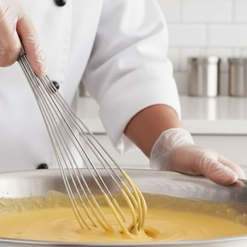 Soro Essentials- 20" Stainless Steel French Whip Whisk with Thick Rigid Wire- Wire Whisk Kitchen Whisk Balloon for Whisking Cooking Beating Blending Stirring Ingredients Mixing Sauces Baking Tools - size: 20 Inch