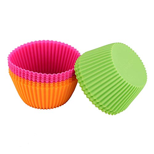 Webake Silicone Baking Cups, 4.3 nch Jumbo Nonstick Cupcake Liners 12-Pack - size: 4.3"
