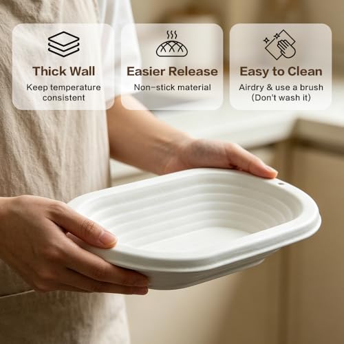 Wood Pulp Oval 1kg Banneton Bread Proofing Basket 2 Pack - style: Oval