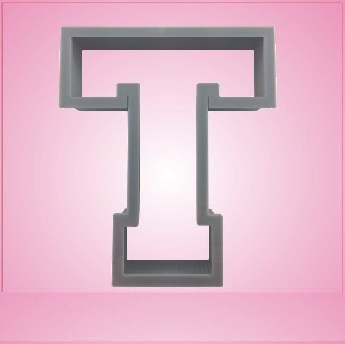 Varsity Letter T Cookie Cutter 2 Inch (Plastic)