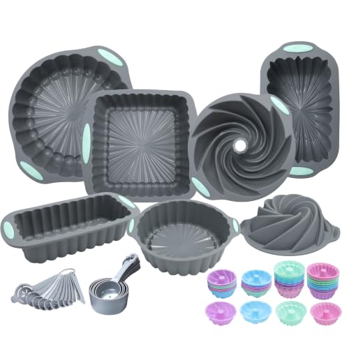 Tongjude 72 Pieces Silicone Baking Pan, Silicone Baking Mold - size: 72 Pcs Bakeware Sets