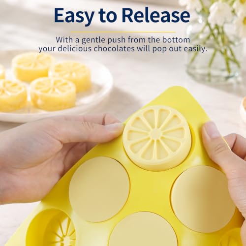 2Pcs Lemon Silicone Mold for Ice Cube, 12-Cavity 3D Lemon Shape Fruit Silicone Mold for Chocolate, Ice, Candy, Mousse Cake - color: 12-cavity small lemon shaped mold