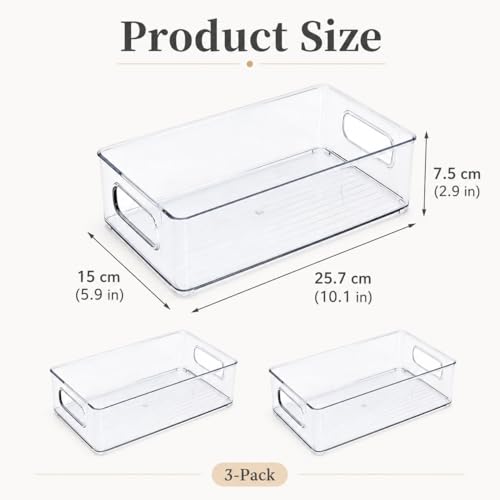 3 Pack Baking Supplies Storage Containers,Cookie Cutter Storage with Handles,Stackable Bakeware Organizer Storage Bins,BPA Free Baking Accessories,Kitchen,Pantry Storage and Organization Box