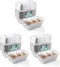 NEEBAKE 180 Pack 6x3.5x2 Disposable Aluminum Loaf Pans with Lids Small-Aluminum-Foil-Pans-Tin-Foil-Baking-Pans-Tin-Trays-Food-Containers-for-Baking-Cakes-Bread-Meat-Loaves - size: 6x3.5 - 60 Pans + Lids (Pack of 3)