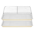 Nonstick Ceramic Baking Sheet With Rack, 2-Pack 15x10 Jelly Roll Sheet Pan, Non-Toxic, PTFE & PFOA Free, Warp-Free, Oven Safe 550°F, Dishwasher Safe, Aluminized Steel, Gray Yellow - size: 2-Pack Medium 10" x 15"