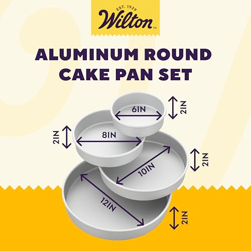 Wilton Aluminum Round Cake Pan Set, Made Without PFAS, 4-Piece - size: 4-Piece Set (Small and Medium)