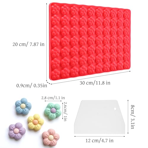 Flower Candy Molds 70 Cavity Silicone Chocolate Molds with Scraper