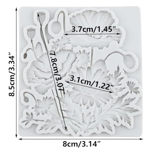 Poppy Flower Silicone Mold Flower Fondant Chocolate Molds - color: Style C