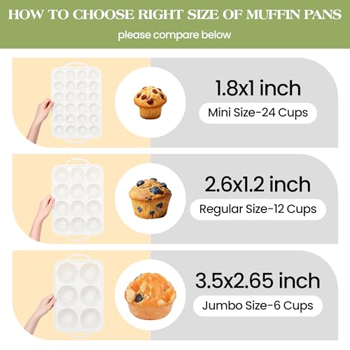 24 Cups Silicone Mini Muffin Pan for Baking with Metal Frame - color: Cream, size: 24-Cup Mini
