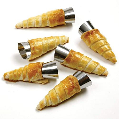 Joyeee 10 Pack Cream Horn Molds - Small & Large, 5 Inch & 3.4 Inch Cream Horn Cones for Breakfast, Tea & Parties - color: #10 10pcs large cone + 10pcs small cone
