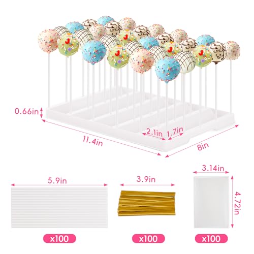 VIVIRBIEN White Cake Pop Stand, 30 Holes Lollipop Display Holder Kit - color: White