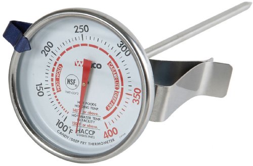 Winco 2-Inch Dial Deep Fry/Candy Thermometer with 5-Inch Probe - size: 2 inch Dial with 5 inch Probe, style: Candy